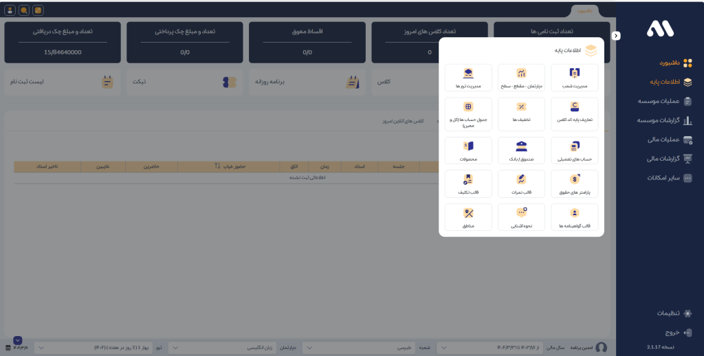نحوه کار با داشبورد و پنل مدیرینو