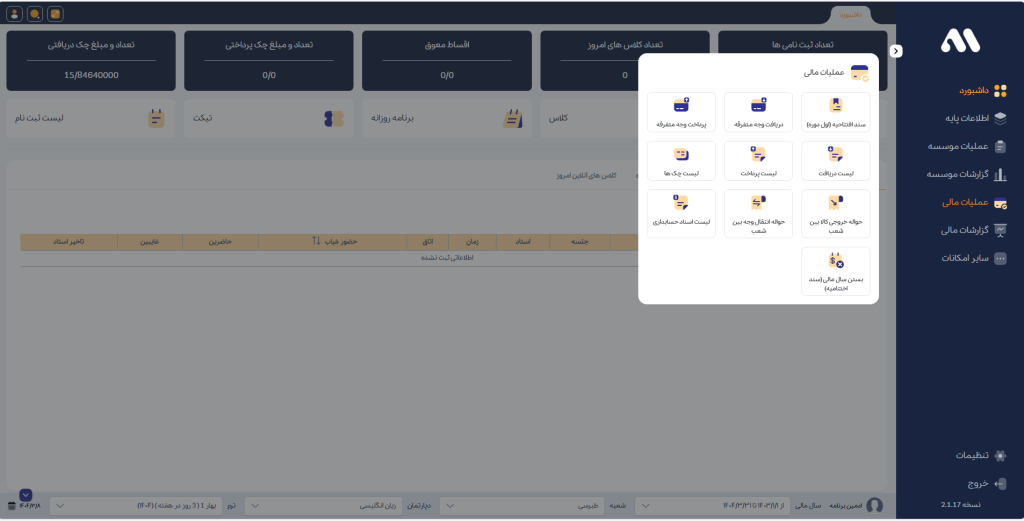نحوه کار با داشبورد مدیرینو