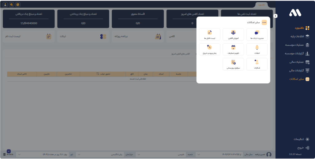 نحوه کار با داشبورد و پنل مدیرینو